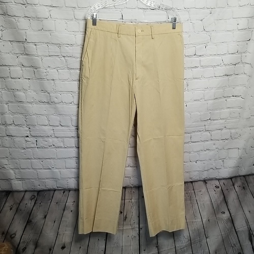 Joseph Abboud Men's Tan Gingham Pants Size 33